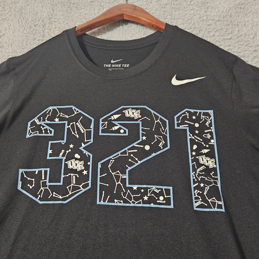 Nike Tee UCF Knights SPACEU 321 Logo Men's Medium‎ Black Tshirt Citronauts EUC